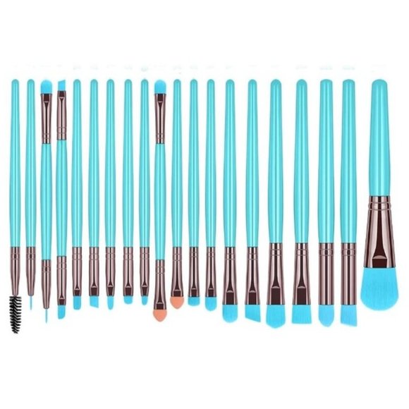New 20pcs Professional Makeup Brush Set Blue - Picture 2 of 3